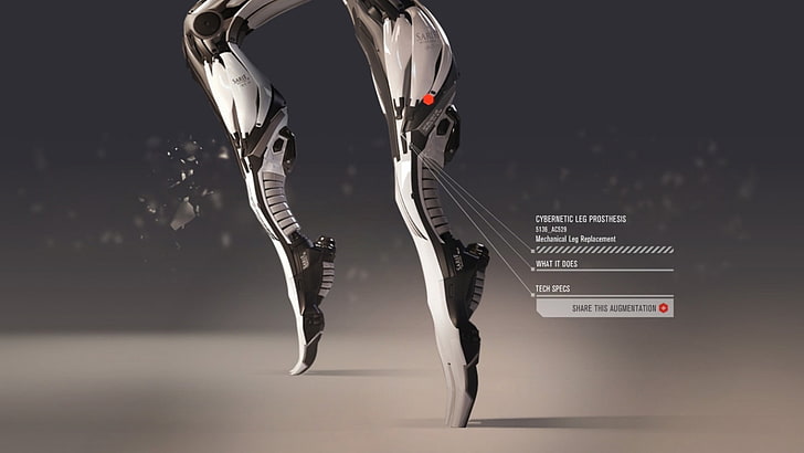robot with text overlay, Deus Ex, Sarif Industries, video games