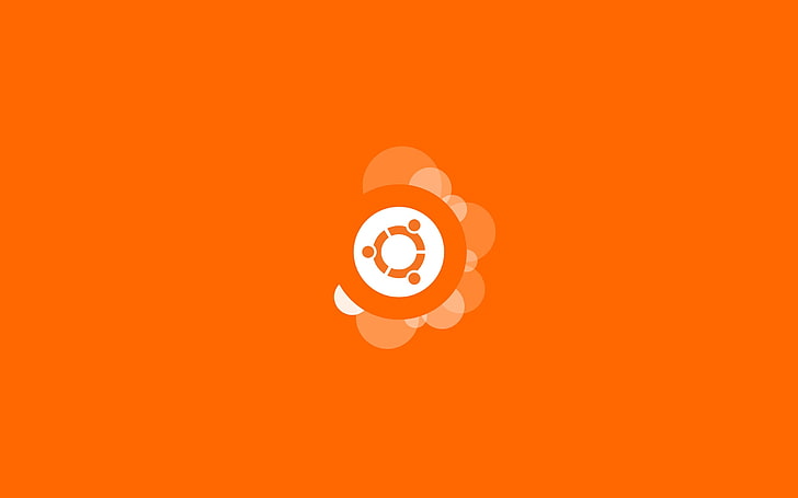 orange and white three dotted logo, Ubuntu, operating system, HD wallpaper