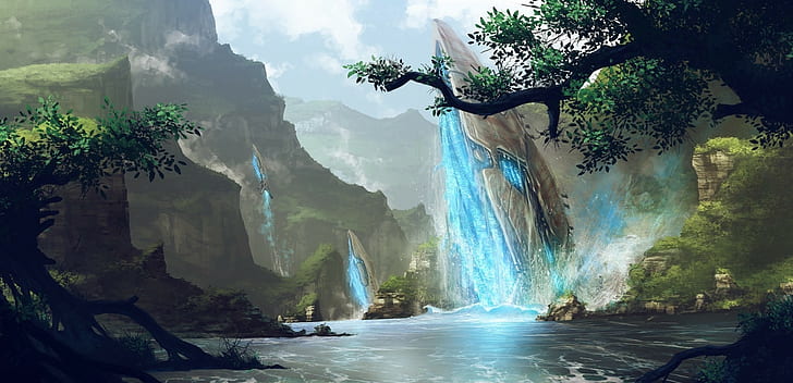 HD wallpaper: river fantasy art nature video games, water, scenics - nature  | Wallpaper Flare