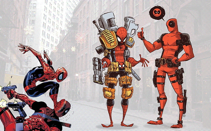 spiderman funny deadpool wade wilson marvel comics Entertainment Funny HD Art, HD wallpaper