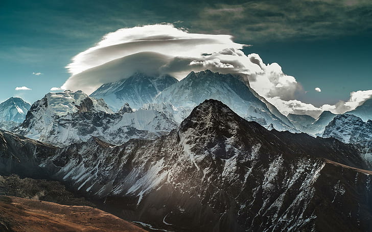 Mountains Scenery Clouds Nature