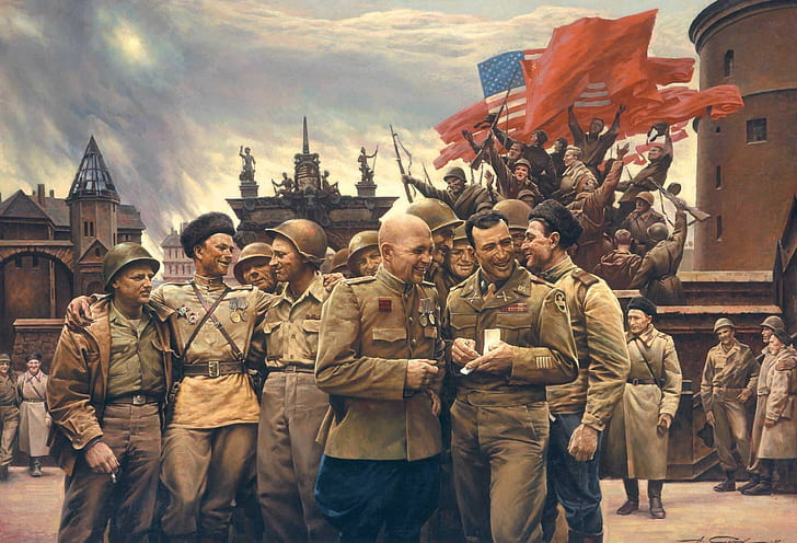 soldier, army, USA, World War II, USSR, military, HD wallpaper