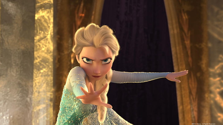 Princess Elsa, Frozen (movie), animated movies, CGI, portrait, HD wallpaper