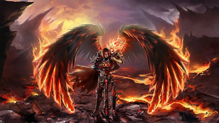 Heroes of might and magic vi video games fantasy girl fantasy art fire  wings 1080P, 2K, 4K, 5K HD wallpapers free download | Wallpaper Flare