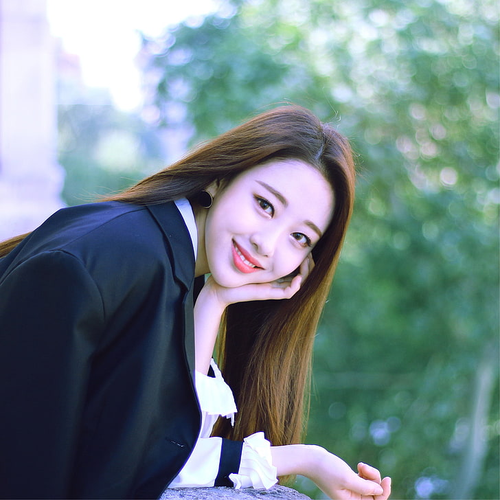 LOONA, K-pop, Yves, young adult, smiling, portrait, beauty, HD wallpaper