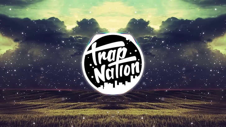 Trap Nation logo, amp, AMP I, sign, backgrounds, night, illustration, HD wallpaper