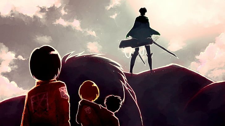 Anime, Attack On Titan, Armin Arlert, Eren Yeager, Levi Ackerman, HD wallpaper