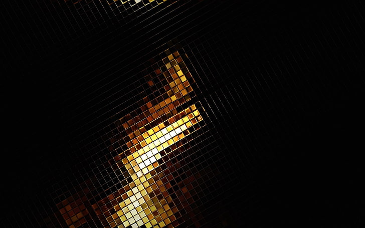 gold and black sequinned graphic, surface, shine, shadow, abstract, HD wallpaper