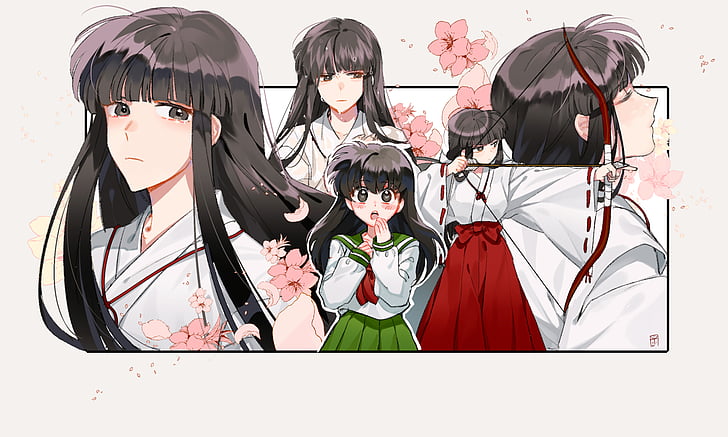 Anime, InuYasha, Kagome Higurashi, Kikyô (InuYasha), HD wallpaper