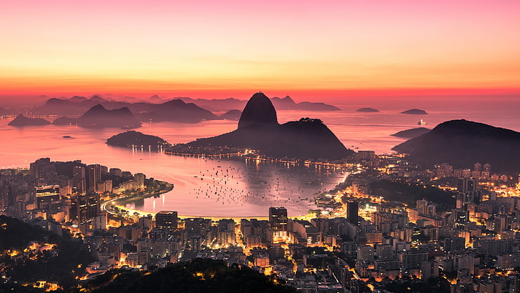 Rio De Janeiro Brazil Sunrise Sky Gavea Stone In Latin America Hd Wallpaper Download For Mobile And Tablet 3840×2160, HD wallpaper