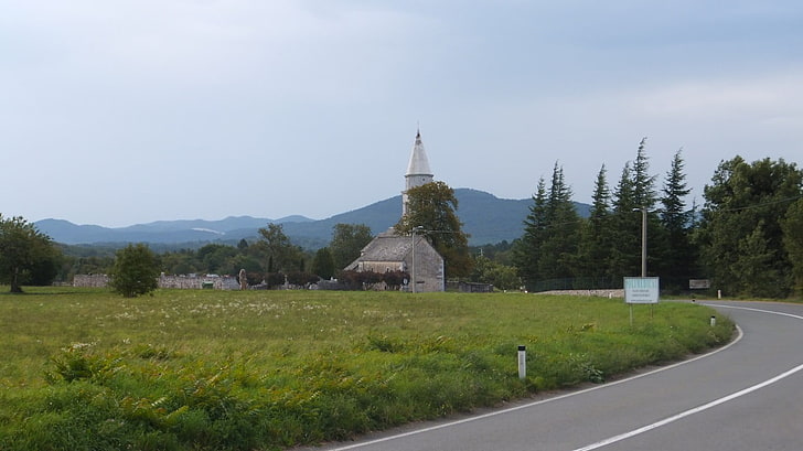 church, Slovenia, Križ, plant, built structure, architecture, HD wallpaper