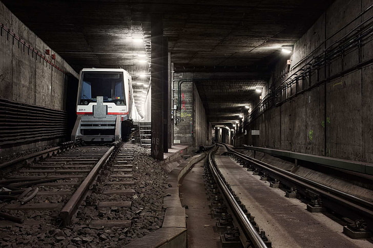 railway, metro, subway, tunnel, lights, Timo Stammberger, Hamburg