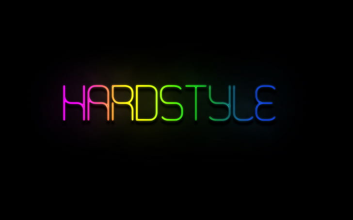 Black Colorful Hardstyle HD, hardstyle text, music, HD wallpaper