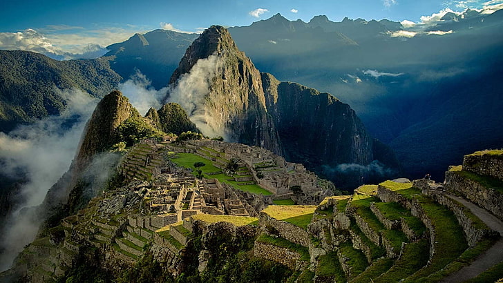 brownmountain, nature, landscape, mountains, mist, Machu Picchu, HD wallpaper