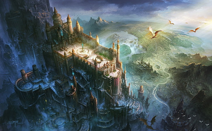 birds-eye-view-castle-dragon-fantasy-art
