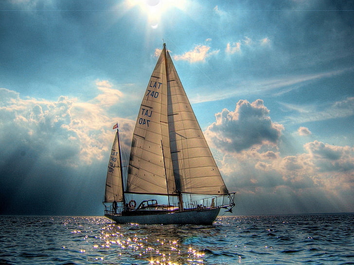 beige sail boat during day time, landscape, nature, sea, water