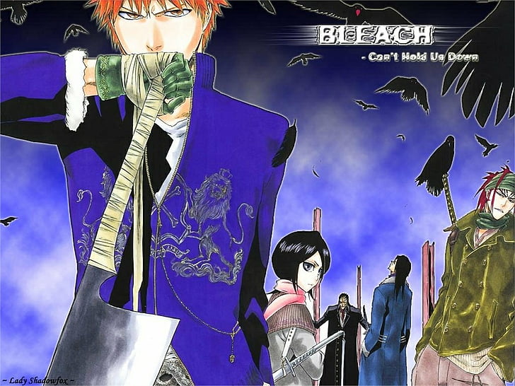 HD wallpaper: Bleach, Byakuya Kuchiki, Ichigo Kurosaki, Kenpachi Zaraki ...