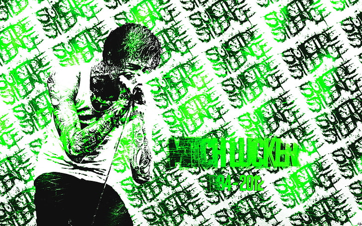 Suicide Silence, Deathcore, Mitch Lucker, green color, communication, HD wallpaper