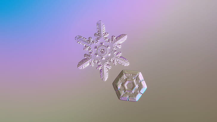 two snowflakes, Two hearts, Valentine's day, explore, widescreen