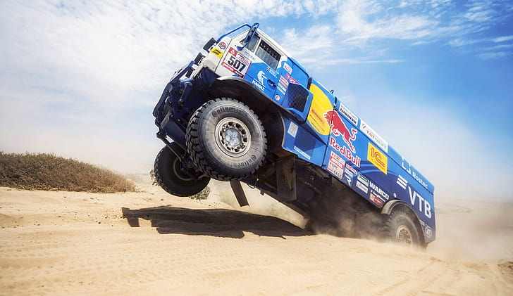 Rally, vehicle, Dakar Rally, Kamaz, sand, desert