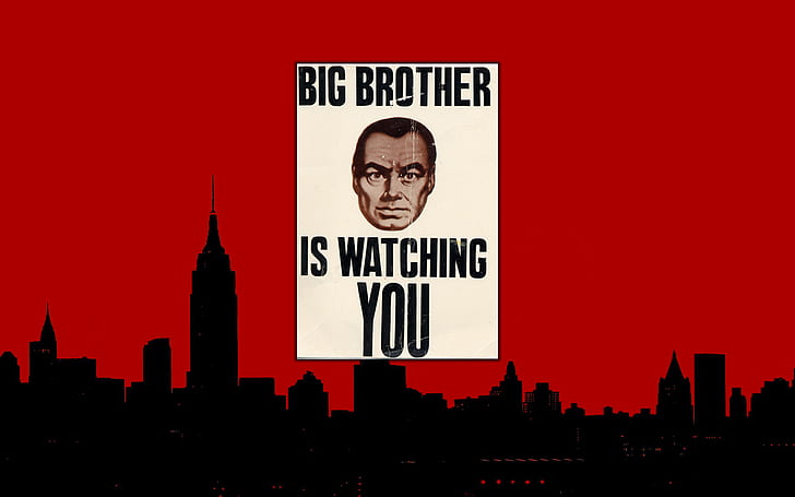 1984 Big Brother Red HD, big brother is watching you illustration, HD wallpaper