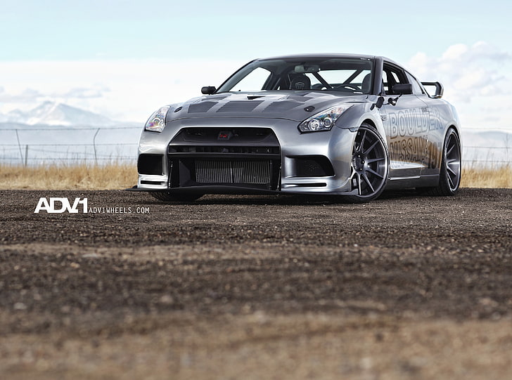 ADV.1 Nissan GTR, silver Nissan GT-R R35 coupe, Cars, motor vehicle