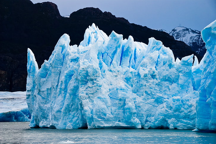 ice burg, glacier, patagonia, torres del paine, chile, iceberg - Ice Formation, HD wallpaper