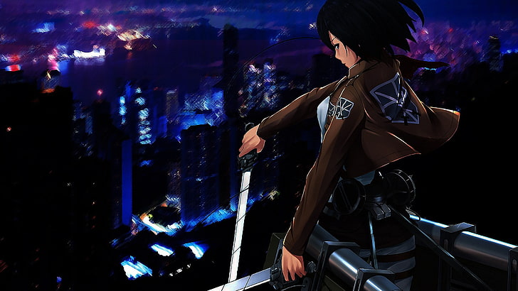 Attack on Titan Mikasa digital wallpaper, Shingeki no Kyojin