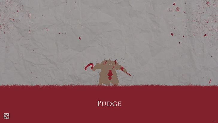 Dota 2 Pudge wallpaper, red, blood, minimalism, hero, Defense of the Ancients