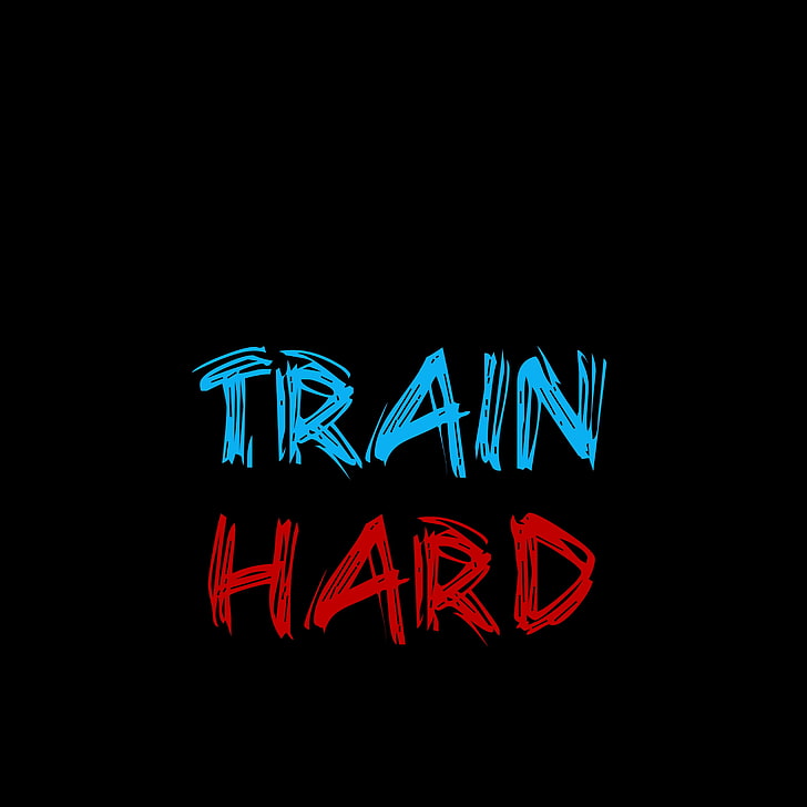 inscription, training, sport, motivation, train hard, illuminated, HD wallpaper