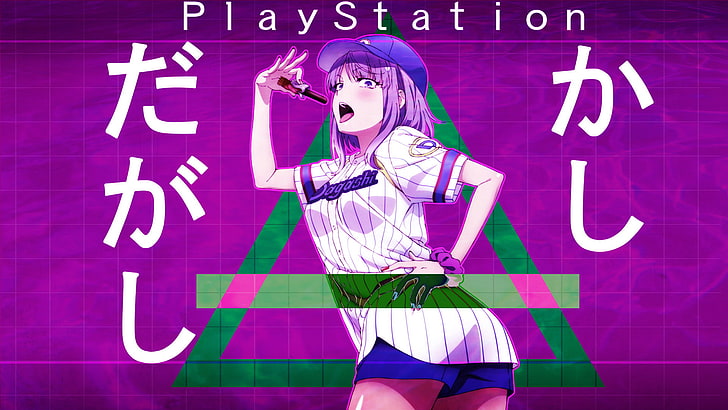Hd Wallpaper Vaporwave Anime Girls One Person Front View