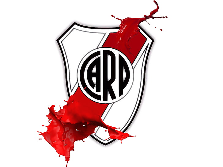 Club Atlético River Plate logo, escudo, red, white background, HD wallpaper