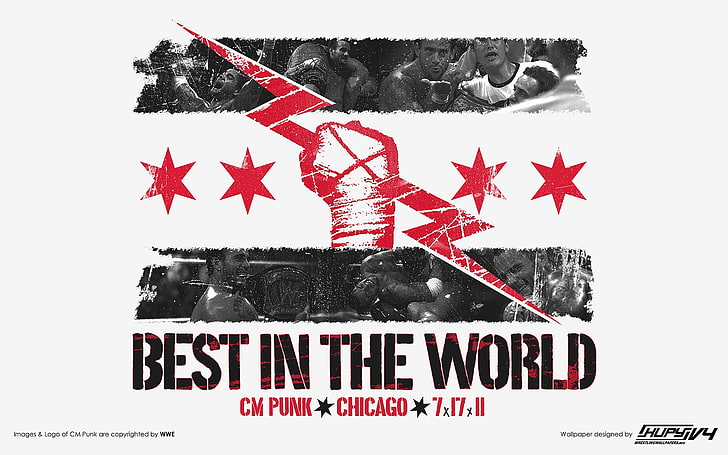 Best in the World graphic poster, WWE, wrestling, CM Punk, celebration