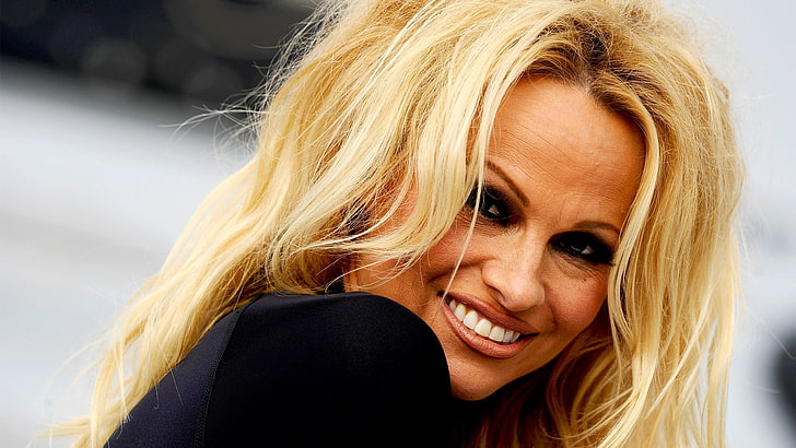 Pamela Anderson, blonde, women, portrait, hair, blond hair