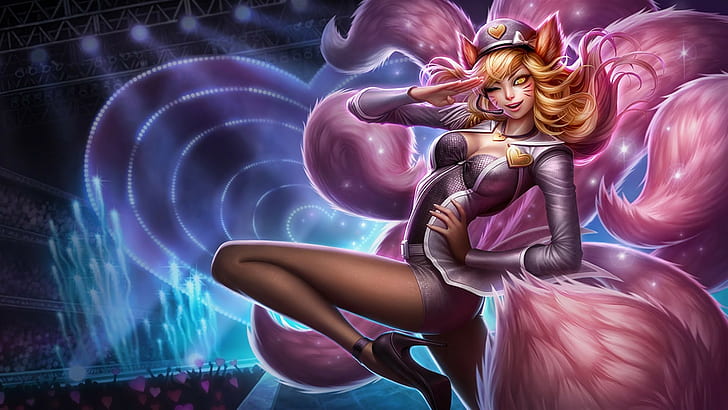 Ahri, League of Legends, women, motion, adult, young adult, HD wallpaper