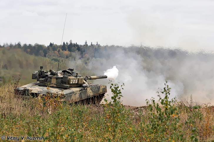 smoke, shot, T-80, Tank troops of the Russian Federation, HD wallpaper