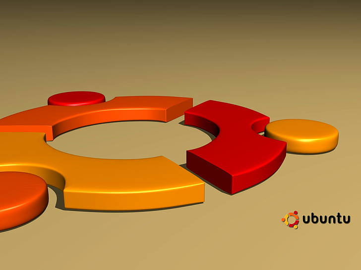 ubuntu 3D Logo, ubuntu logo, HD wallpaper