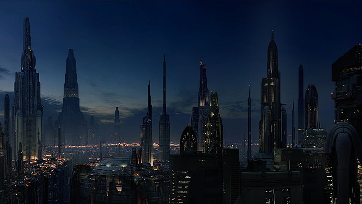 cityscape, futuristic, architecture, futuristic city, Star Wars, HD wallpaper