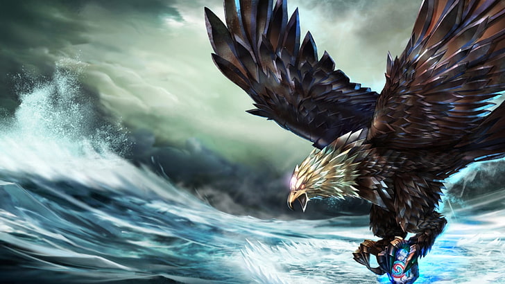 brown and white eagle wallpaper, League of Legends, video games, HD wallpaper