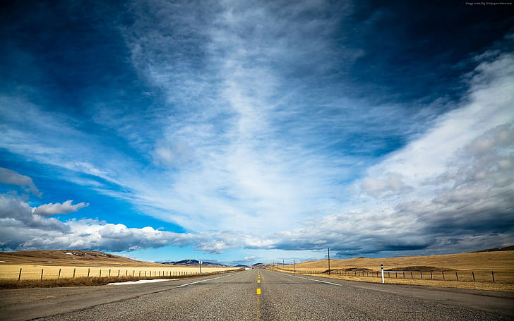 road, clouds, dream, day, sky, 4k, HD wallpaper