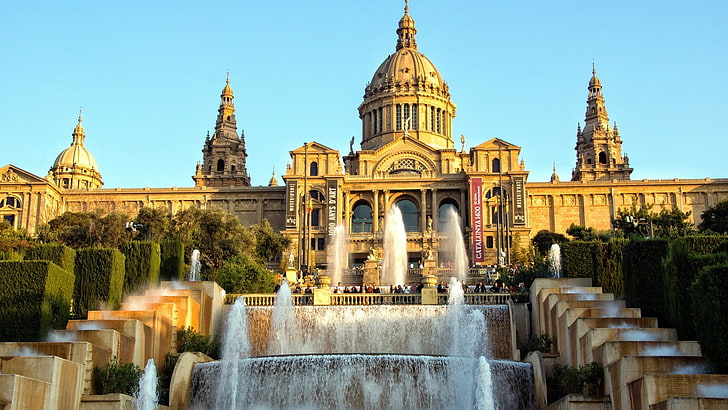 landmark, historic site, tourist attraction, plaza, fountain, HD wallpaper