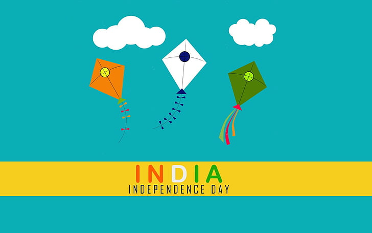 15 august, kite, flying, india, flag