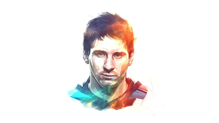 HD wallpaper: Lionel Messi artwork, sport , footballers, white background,  one person | Wallpaper Flare