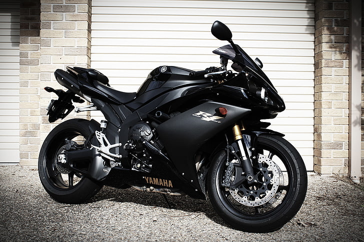 HD wallpaper: black Yamaha sport bike, motorcycle, side view, shutters, yzf- r1 | Wallpaper Flare