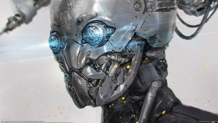 robot illustration, digital art, cyberpunk, fantasy art, transportation