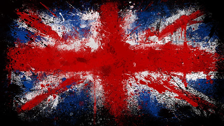 red and blue United Kingdom flag painting, video games, Union Jack