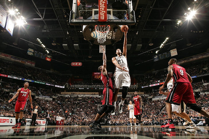 NBA, Tim Duncan, Miami Heat, San Antonio Spurs, sport , sports, HD wallpaper