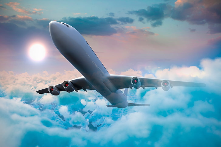 HD wallpaper: airplane, airplanes, 4k, 5k, clouds, flight, cloud - sky, air  vehicle | Wallpaper Flare