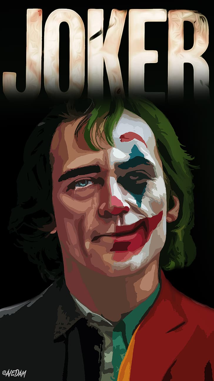 Joker (2019 Movie), Joaquin Phoenix, DC Universe, vector, HD wallpaper