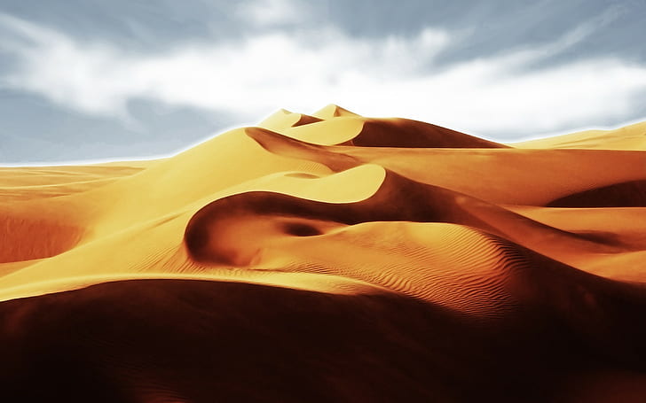 desert, landscape, dune, nature, dunes, HD wallpaper